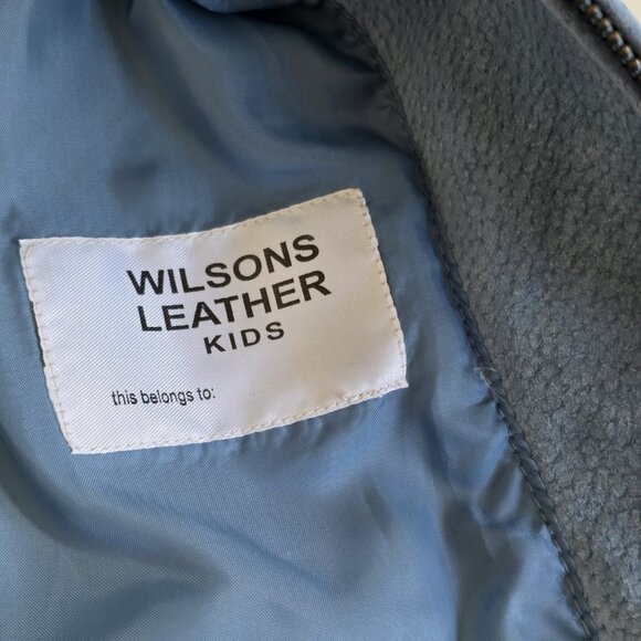 Wilsons Leather Kids Jacket Youth Girls XL Womens S/M Blue  Leather LS Lined VTG - Picture 10 of 16